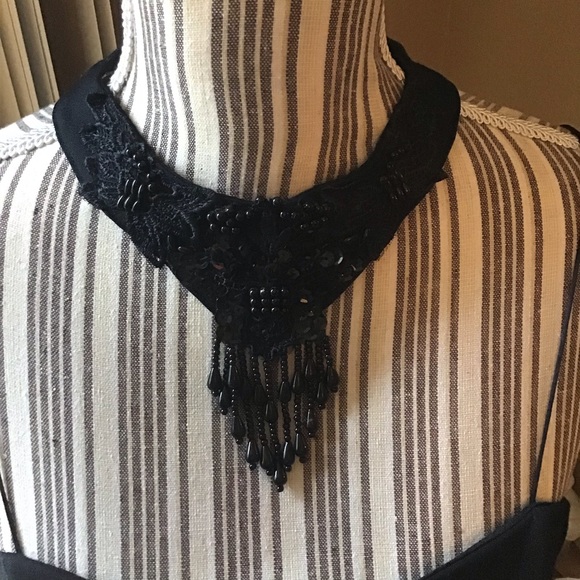 Vintage new old stock All That Jazz choker mini dress beaded detail size 13/14 - Picture 10 of 11